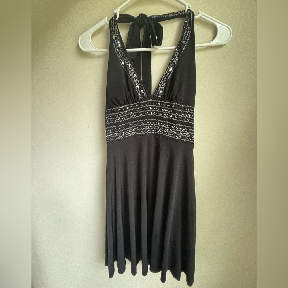 XOXO Little Black Sequin Dress Small